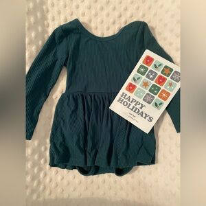 Little Sleepies - Emerald Green Ribbed Twirl with Romper